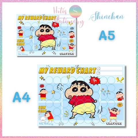 [HOTIS] GIẤY BÓNG - Phiếu tích điểm sticker khen thưởng Tiếng Anh, bảng lưu trữ sticker khen thưởng, đổi quà cho bé