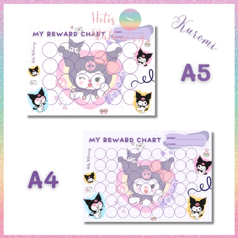 [HOTIS] GIẤY BÓNG - Phiếu tích điểm sticker khen thưởng Tiếng Anh, bảng lưu trữ sticker khen thưởng, đổi quà cho bé