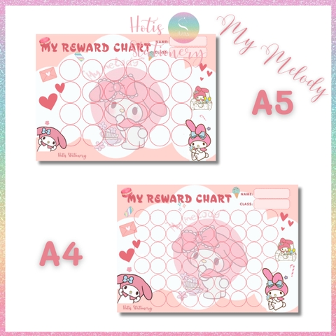 [HOTIS] GIẤY BÓNG - Phiếu tích điểm sticker khen thưởng Tiếng Anh, bảng lưu trữ sticker khen thưởng, đổi quà cho bé