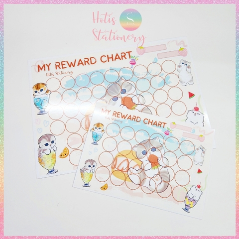 [HOTIS] GIẤY BÓNG - Set 10 tờ Phiếu tích điểm sticker khen thưởng Tiếng Anh, bảng lưu trữ sticker khen thưởng, đổi quà cho bé