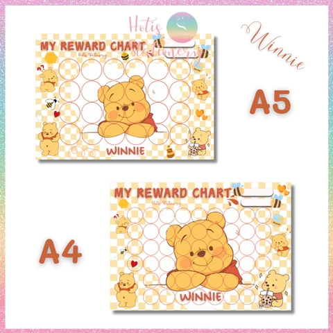 [HOTIS] GIẤY BÓNG - Phiếu tích điểm sticker khen thưởng Tiếng Anh, bảng lưu trữ sticker khen thưởng, đổi quà cho bé