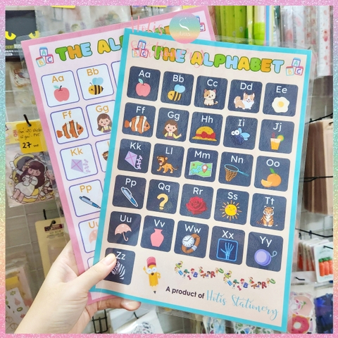 [HOTIS] Bảng chữ cái Tiếng Anh Alphabet A4 ép nhựa dành cho học sinh tiểu học, giáo cụ dạy học