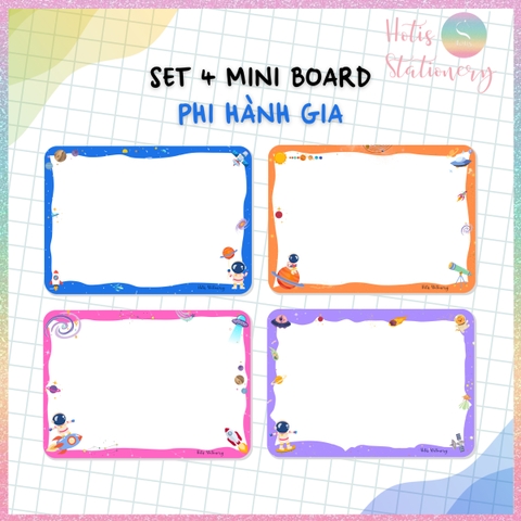 [HOTIS] Set 4 Mini Board size A5 / A4, Bảng viết câu, viết từ, bảng phụ - Giấy bìa cứng ép nhựa dán bảng, giáo cụ dạy học