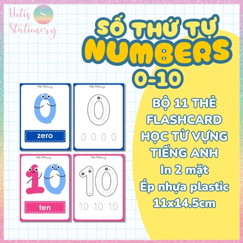 [HOTIS] Thẻ học từ vựng Flashcard Tiếng Anh theo chủ đề, 2 mặt vận dụng tương tác, giấy ép nhựa, viết tẩy xóa được