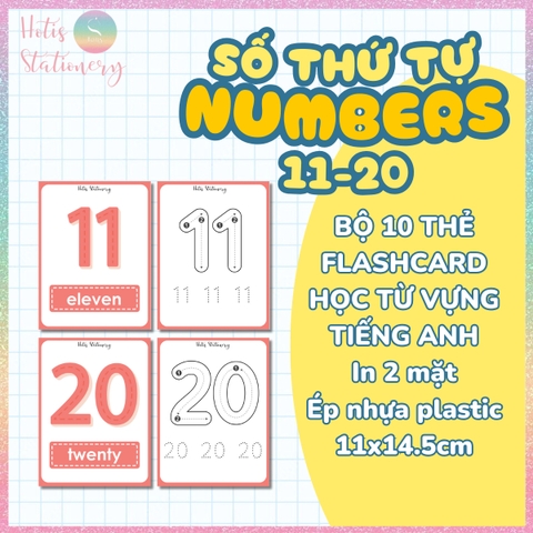 [HOTIS] Thẻ học từ vựng Flashcard Tiếng Anh theo chủ đề, 2 mặt vận dụng tương tác, giấy ép nhựa, viết tẩy xóa được