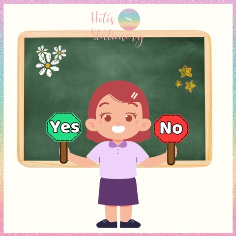 [HOTIS] Set 10 Thẻ trả lời YES NO, thẻ đáp án Đúng Sai cầm tay, thẻ trắc nghiệm, giáo cụ dạy học