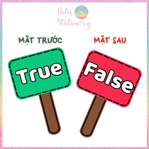 [HOTIS] Set 10 Thẻ trả lời YES NO, thẻ đáp án Đúng Sai cầm tay, thẻ trắc nghiệm, giáo cụ dạy học