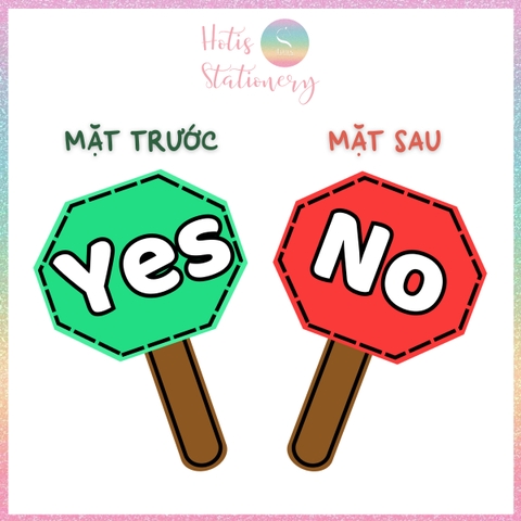 [HOTIS] Set 10 Thẻ trả lời YES NO, thẻ đáp án Đúng Sai cầm tay, thẻ trắc nghiệm, giáo cụ dạy học
