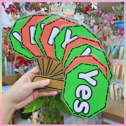[HOTIS] Set 10 Thẻ trả lời YES NO, thẻ đáp án Đúng Sai cầm tay, thẻ trắc nghiệm, giáo cụ dạy học