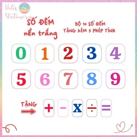 [HOTIS] Bộ 26 chữ cái Tiếng Anh, 10 số đếm tặng dấu câu, phép tính - Giấy bìa cứng ép nhựa dán bảng, giáo cụ dạy học