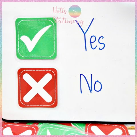 [HOTIS] Set 10 Thẻ tick cross caro trả lời đúng sai, thẻ trắc nghiệm - Giấy bìa cứng ép nhựa dán bảng, giáo cụ dạy học