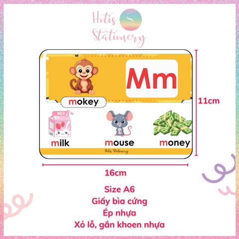 [HOTIS] Bộ 26 Thẻ Oxford Phonics World A5/ A6 1 học từ vựng Flashcard Tiếng Anh, 2 mặt vận dụng tương tác - Kèm file nghe