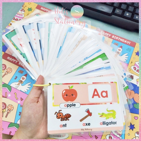 [HOTIS] Bộ 26 Thẻ Oxford Phonics World A5/ A6 1 học từ vựng Flashcard Tiếng Anh, 2 mặt vận dụng tương tác - Kèm file nghe
