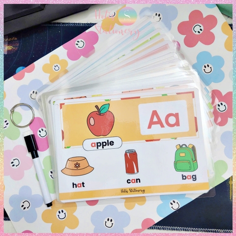 [HOTIS] Oxford Phonics / Global Success - Bộ 26 Thẻ Flashcard học từ vựng Tiếng Anh A6/ A5/ A4, 2 mặt vận dụng tương tác - Kèm file nghe