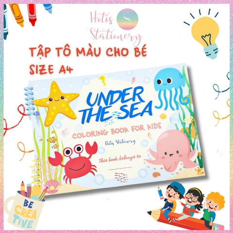 [HOTIS] Tập tô màu theo chủ đề cho bé Coloring Book For Kids - Tập tô màu 22 tờ luôn bìa