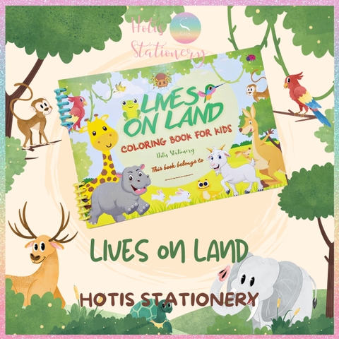 [HOTIS] Tập tô màu theo chủ đề cho bé Coloring Book For Kids - Tập tô màu 22 tờ luôn bìa