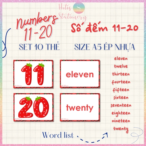 [HOTIS] Set 10 Flashcard A5 học từ vựng Tiếng Anh tiểu học theo chủ đề, thẻ học từ vựng cho bé