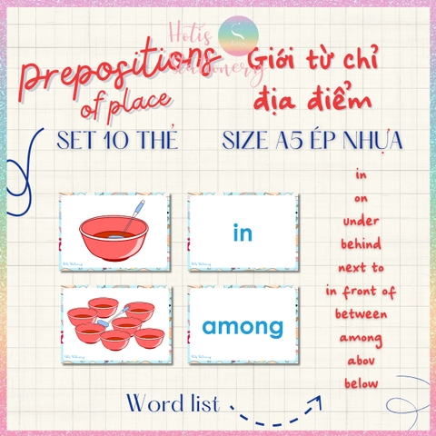 [HOTIS] Set 10 Flashcard A5 học từ vựng Tiếng Anh tiểu học theo chủ đề, thẻ học từ vựng cho bé