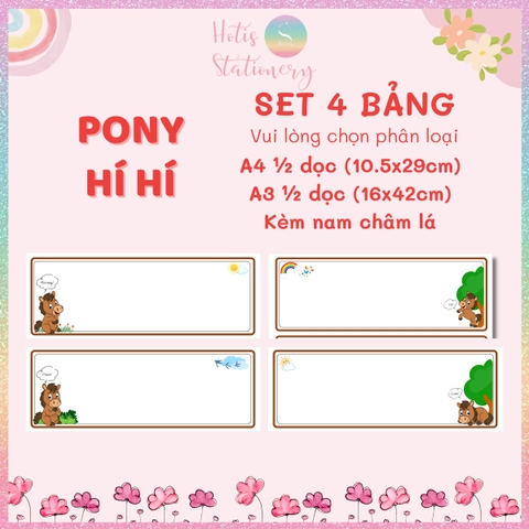 [HOTIS] Set 4 Mini Board size A4 A3, Bảng viết câu, viết từ, bảng phụ ép nhựa dán bảng, thẻ từ dán bảng