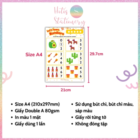 [HOTIS] Tô nét đứt, luyện nét cơ bản, tô màu cho bé 3-6 tuổi, rèn luyện tư duy, học liệu Montessori