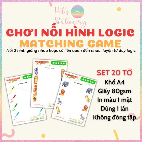 [HOTIS] Tô nét đứt, luyện nét cơ bản, tô màu cho bé 3-6 tuổi, rèn luyện tư duy, học liệu Montessori