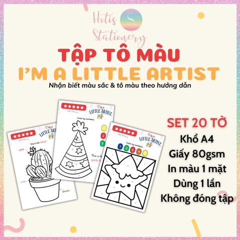 [HOTIS] Tô nét đứt, luyện nét cơ bản, tô màu cho bé 3-6 tuổi, rèn luyện tư duy, học liệu Montessori