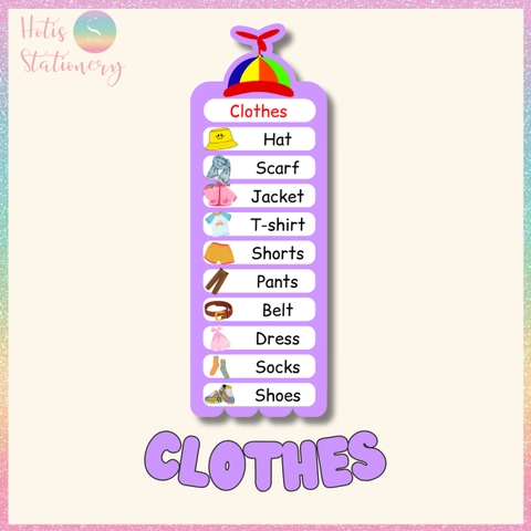 [HOTIS] Thẻ từ vựng Tiếng Anh cho bé từ 4-10 tuổi, ép nhựa, giáo cụ dạy học - Kèm file nghe