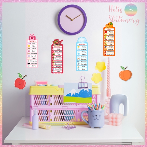 [HOTIS] Thẻ từ vựng Tiếng Anh cho bé từ 4-10 tuổi, ép nhựa, giáo cụ dạy học - Kèm file nghe