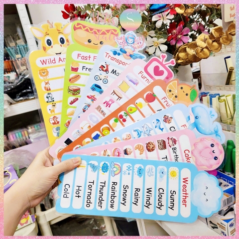 [HOTIS] Thẻ từ vựng Tiếng Anh cho bé từ 4-10 tuổi, ép nhựa, giáo cụ dạy học - Kèm file nghe