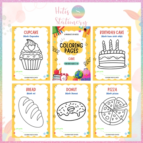 [HOTIS] Bộ 20 thẻ A5 học từ vựng Tiếng Anh kèm tranh tô màu cho bé từ 3 -  6 tuổi giúp ghi nhớ từ qua hình ảnh