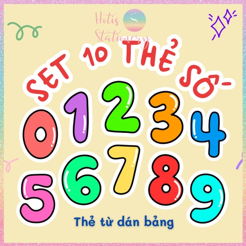 [HOTIS] Bộ 10 thẻ số chia nhóm học tập, làm phép tính, chơi minigame, giáo cụ dạy học