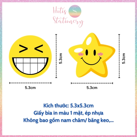 [HOTIS] Set 30 thẻ cảm xúc, thẻ sao vàng hoạt động lớp, chơi minigame, ép nhựa, giáo cụ dạy học