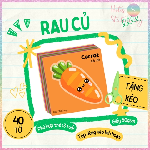 [HOTIS] Set 40 tờ bé làm quen cách cầm kéo tập cắt giấy và học từ vựng Tiếng Anh, đồ chơi phát triển kỹ năng