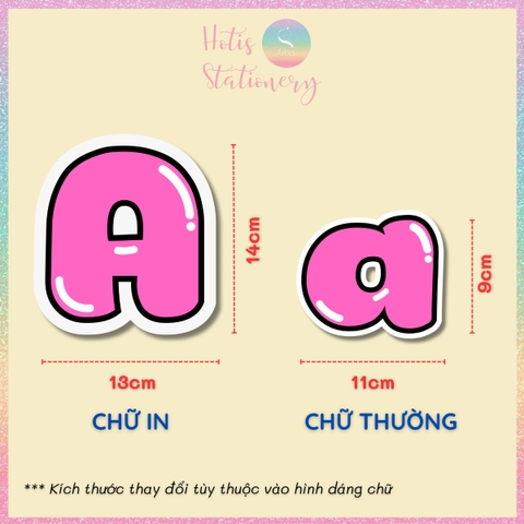 [HOTIS] Thẻ chữ cái Anh Việt dạy bé nhận biết chữ, trang trí lớp học, giáo cụ dạy học