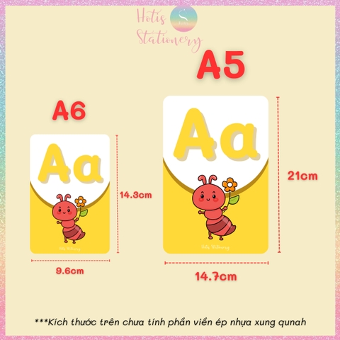 [HOTIS] Bộ 26 thẻ flashcard A6 / A5 chữ cái Tiếng Anh dạy bé nhận biết chữ in chữ thường giáo cụ dạy học
