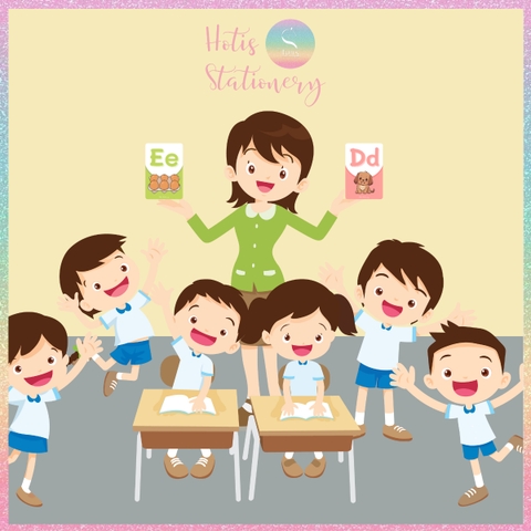 [HOTIS] Bộ 26 thẻ flashcard A6 / A5 chữ cái Tiếng Anh dạy bé nhận biết chữ in chữ thường giáo cụ dạy học