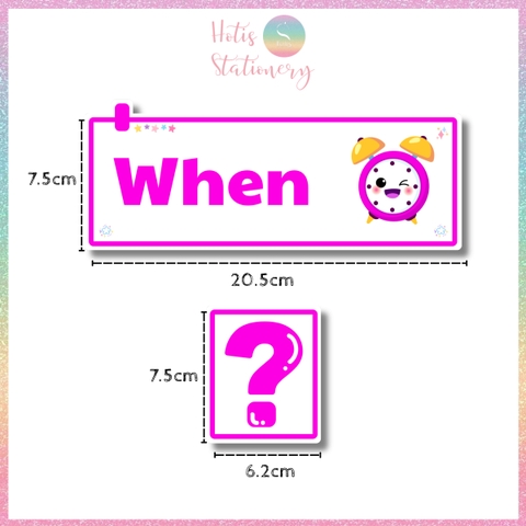 [HOTIS] Bộ 16 Thẻ Từ Hỏi Tiếng Anh WH-Question Dán Bảng - Giáo Cụ Dạy Học Tiểu Học, Chất Liệu Bìa Cứng Ép Nhựa