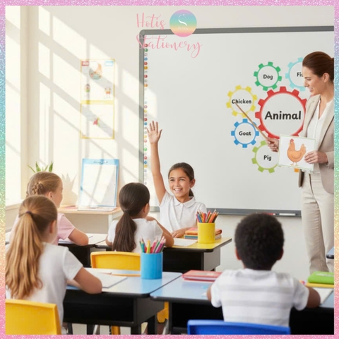 [HOTIS] Bộ 9 Hình Bánh Răng Sắc Màu Creative Gears Dán Bảng Từ - Hỗ Trợ Học Từ Vựng, Toán Học, Sơ Đồ Tư Duy Cho Bé