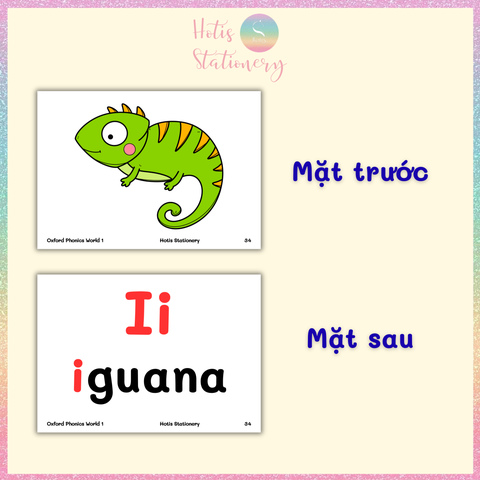 [HOTIS] Bộ 104 Thẻ Flashcard Oxford Phonics World I Học Tiếng Anh Cho Bé - Ép Nhựa Chống Nước Cao Cấp