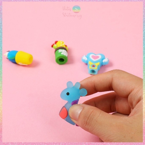 [HOTIS] Nắp đậy bút chì Pencil Cap mũ bút chì hoạt hình ngộ nghĩnh đáng yêu cho bé