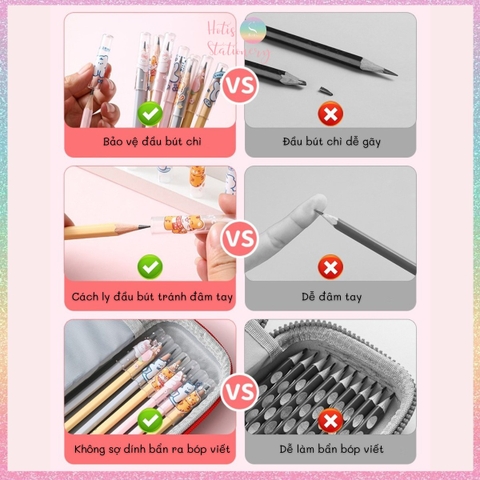 [HOTIS] Nắp đậy bút chì Pencil Cap mũ bút chì hoạt hình ngộ nghĩnh đáng yêu cho bé