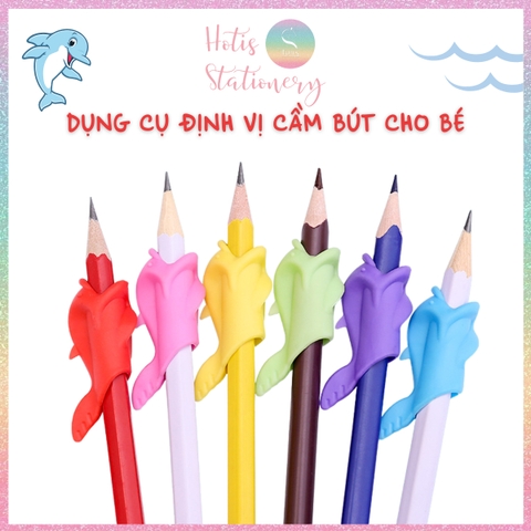 [HOTIS] Set 10 cá heo cầm bút chì, dụng cụ tập viết chữ đẹp cho bé, dụng cụ định vị cầm bút silicon