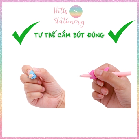 [HOTIS] Set 10 cá heo cầm bút chì, dụng cụ tập viết chữ đẹp cho bé, dụng cụ định vị cầm bút silicon