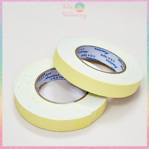 [HOTIS] Băng Keo Xốp Vàng 2 Mặt 2.4F & 5F - Dài 6 Mét, Độ Dính Mạnh