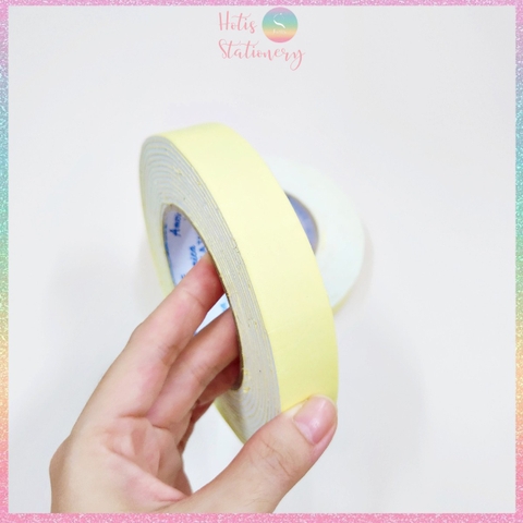 [HOTIS] Băng Keo Xốp Vàng 2 Mặt 2.4F & 5F - Dài 6 Mét, Độ Dính Mạnh