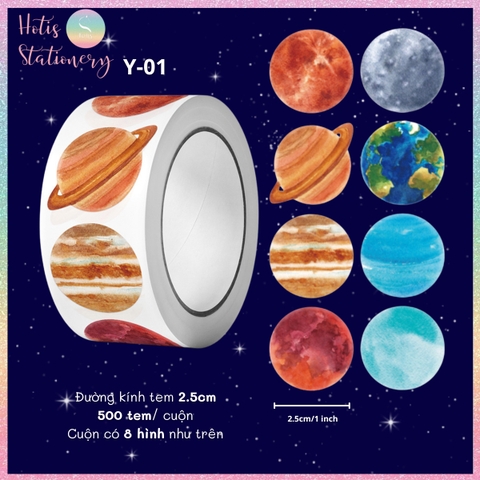 [HOTIS] Cuộn 500 tem sticker hoạt hình cute, tem dán trang trí, nhãn dán khen thưởng học sinh tạo động lực