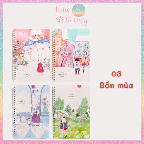 Sổ lò xo A5 kẻ ngang DUMEI sổ tay dễ thương 60 tờ/ 120 trang