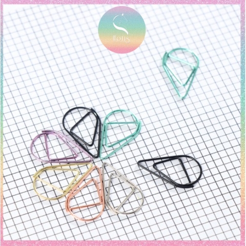 [HOTIS] Set 10 cái Kẹp giấy kim loại hình giọt nước kẹp thiệp cưới, thư mời, thiệp sinh nhật