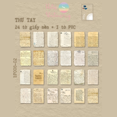 [HOTIS] Giấy nền vintage họa tiết sách cũ - 25 tờ
