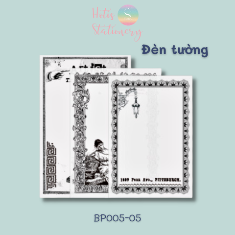 [MIX MẪU] Giấy nền vintage họa tiết khung hoa văn retro - 45 tờ